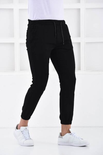 FBI Black Men's Super Skiny Waist and Leg Elastic Jogger Pants F321574