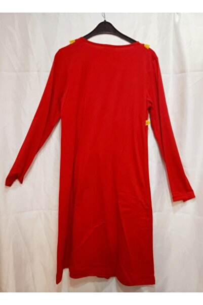 TWEETY Kadın Kırmızı Yandan Açılan Çıtçıtlı V Yaka Orijinal Lisanslı Lohusa Gecelik