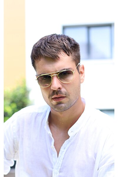 By Harmony نظارات شمسية للجنسين باللون الأسود والذهبي من Bh Plt03