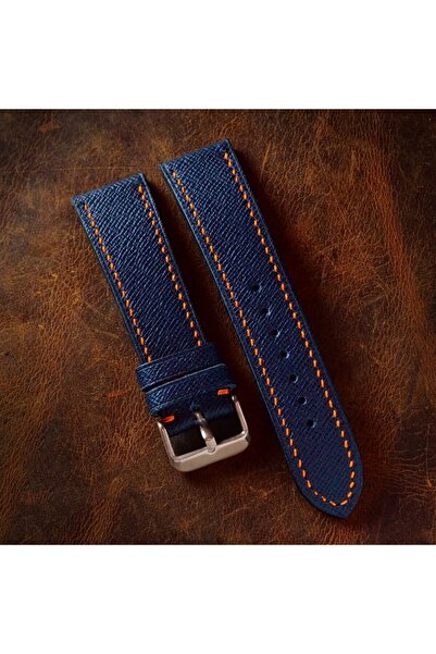 Ventum حبل جلدي مصنوع يدويًا بخياطة كاملة باللون الكحلي الداكن مقاس 24 مم