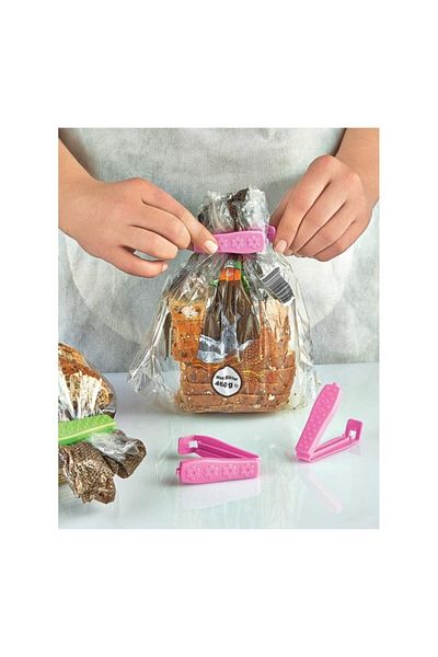 LOVYCO 5-Piece Jumbo Plastic Ziplock Bag Bag Mouth Cover Latch Clip Ivory