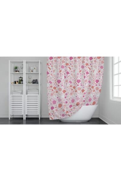 Evdy Perdeau de duș Günce 6811 roz cu aripă dublă 2x100x200cm