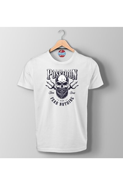 SCUBAPROMO Poseidon Dive Deep bela majica sa printom