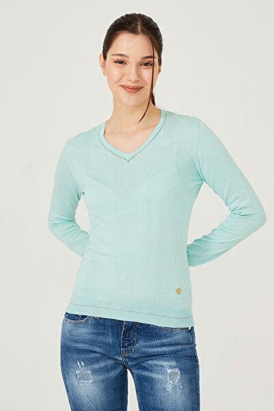 Roberto Cavalli Kadın V Yaka Triko Kazak