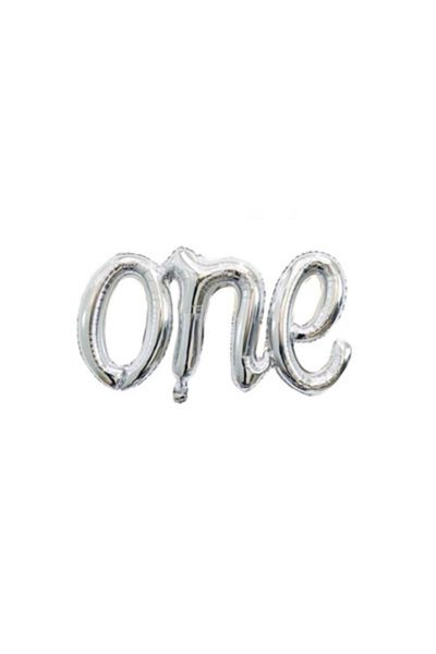 parti sürprizi Silver One Font Foil Balloon 107x50 Cm