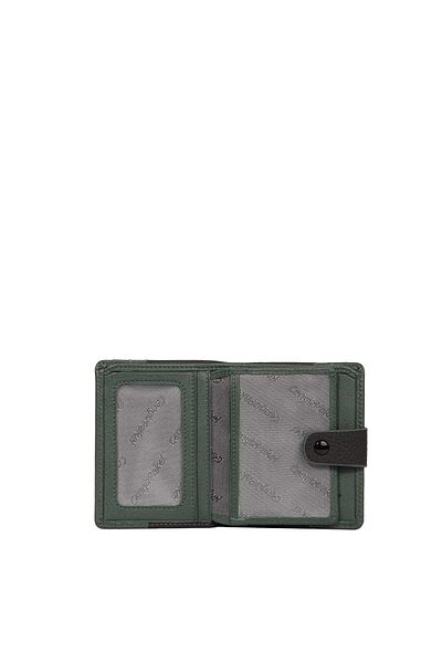 CENGİZ PAKEL Genuine Leather Card Holder with Money Compartment 2481-black-green