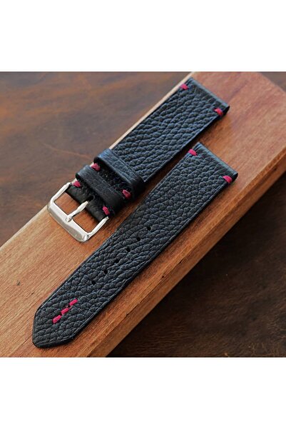 Ventum Craft 26mm Siyah Minimal Dikiş El Yapımı Deri Kordon