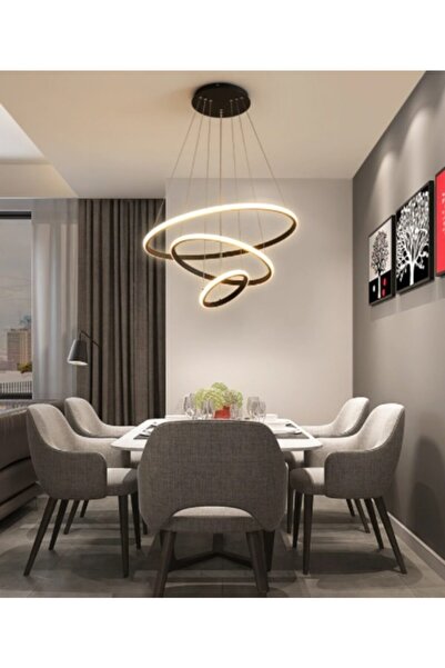 Vonalight Modern Led Dekoratif 3lü Halka Sarkıt Avize Dışa Işık Çap.35 50 65c...