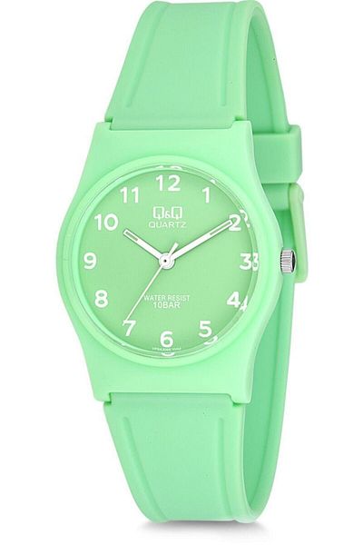 Q&Q Waterproof Vp34j065y Women's Green Wristwatch