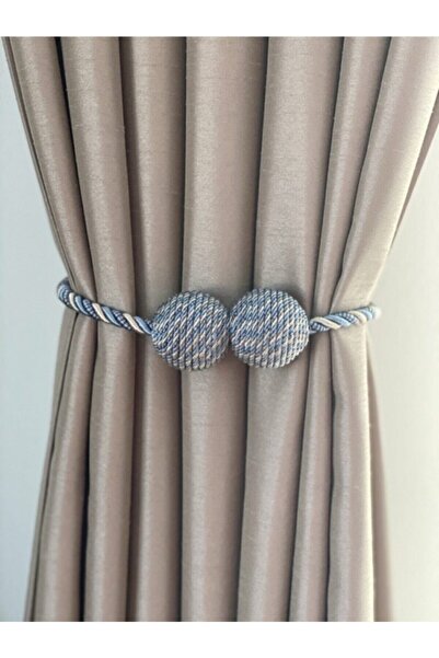 LUCIEN Mıknatıslı Perde Toplayıcı Deniz Mavisi-krem