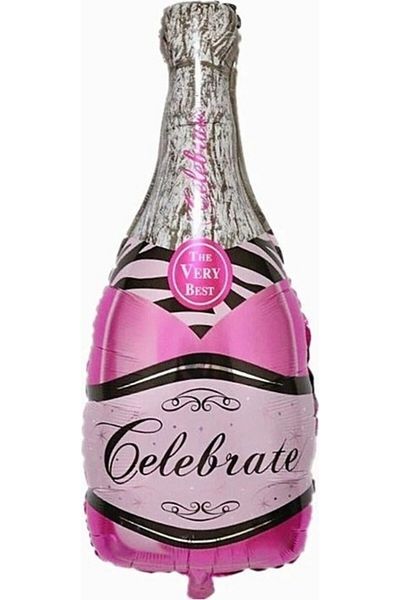 Happyland Fuchsia Şise Foil Balloon Birthday Balloon Party Balloon 100 X 49 Cm Bottle