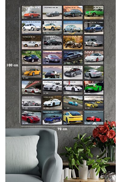 quppa Porsche Özel Seri Poster Kolaj Seti | Kaplamalı Yırtılmaz Duvar |kalın ...