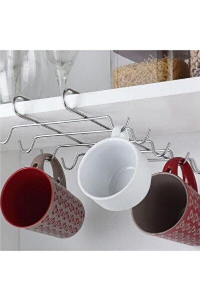 Çokuygunuz Metal 10 Kancalı Portatif Raf Bardak Fincan Askılığı