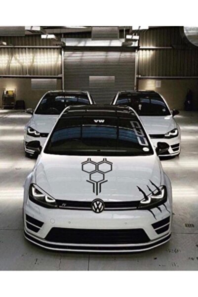 Quart Aksesuar Petek Kaput Sticker Oto Araba Sticker Siyah 58 X 35 Cm