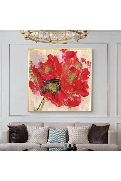 Markazip Altın Metal Çerçeveli Kanvas Tablo 90x90cm Kod: Kt0060-a