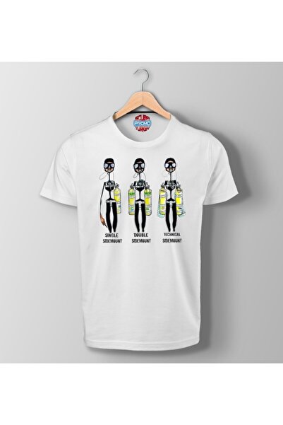 SCUBAPROMO Bela majica sa štampanim motivom Sidemount