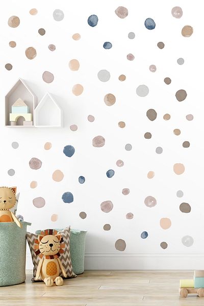 ENGINPRINT 112 Piece Pastel Watercolor Wall Sticker Set