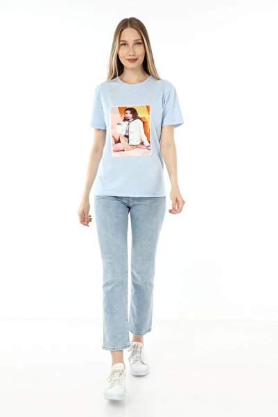 Kadın Baskılı Nakışlı T-shirt