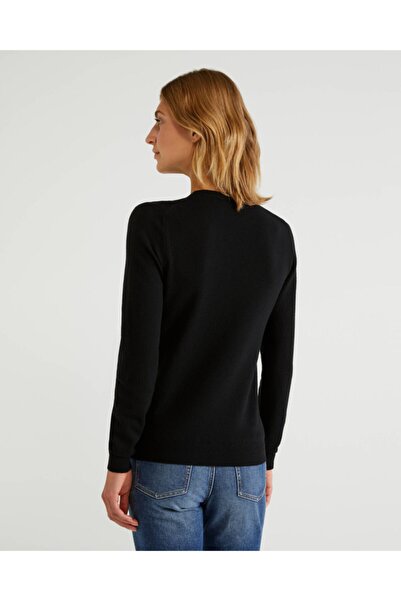 United Colors of Benetton Hanorac Benetton Merino cu guler rotund