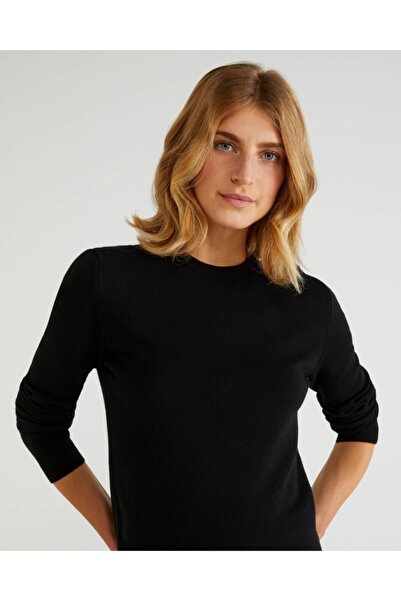 United Colors of Benetton Hanorac Benetton Merino cu guler rotund