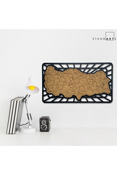 standarts Makta ® Türkiye Haritalı Dekoratif Mantar Pano - Orta