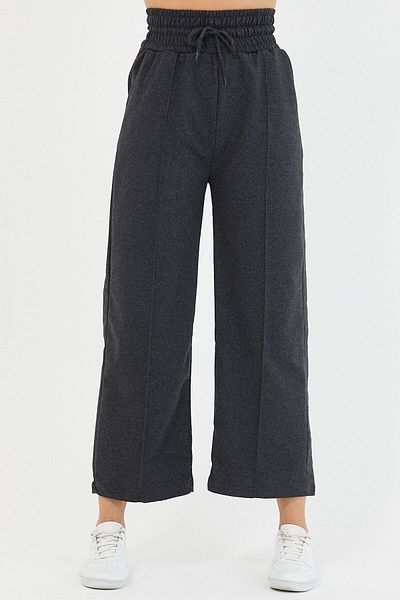 InStyle High Waist Elastic Wide Leg Sweatpants Smoked