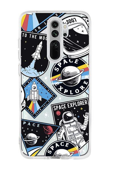 mooodcase جراب Xiaomi Redmi Note 8 Pro بتصميم فضائي من السيليكون الشفاف الممتاز