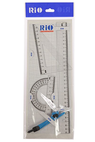 Rio Set de desen cu riglă și compas în husă 30 cm