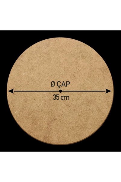 Home Art İstanbul American Service Set of 10 Raw Wooden Round Plates (35 cm)