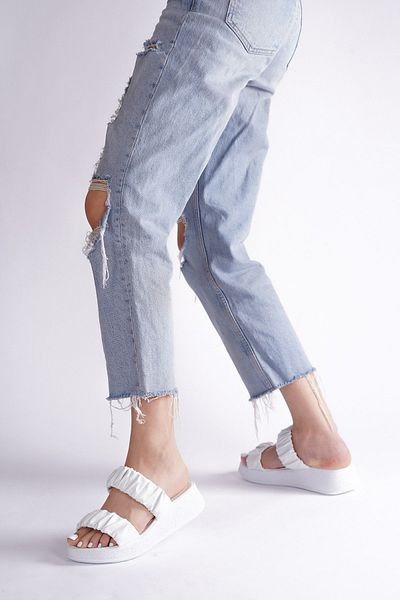 sedora shoes White Women's Slippers 4 Cm Wedge Heel