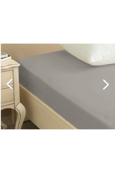 Ecosse Fitted Fitted Sheet Set 100% Cotton Double Gray & 160x200+30 Cm + Pillow Case (2 Pcs.)