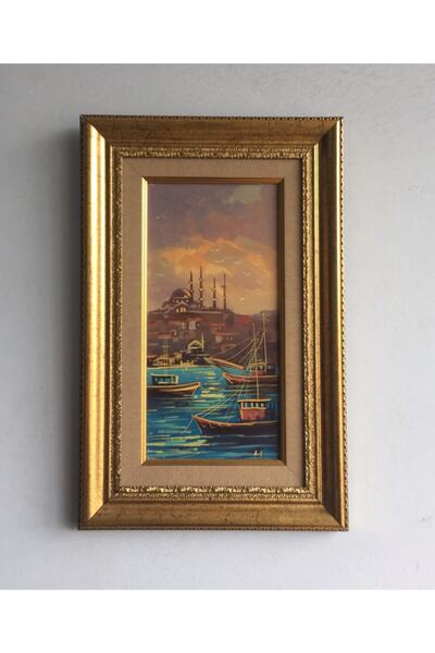Asmin Sanat Evi İstanbul Manzara Orijinal Yağlı Boya 28 X 44