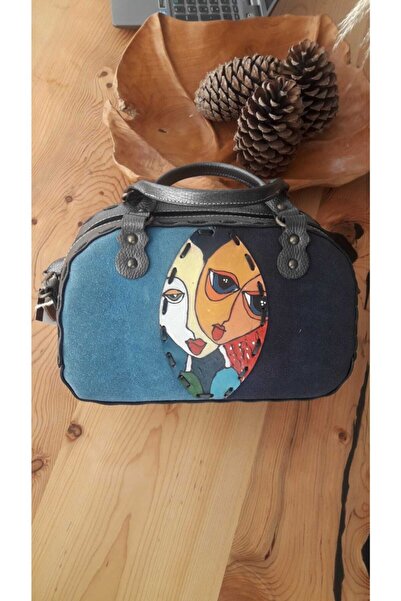 Bohemian Kadın Antrasit Özel Üretim Deri Çanta