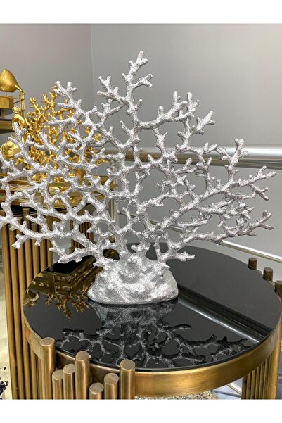 Mirsa Global Mercan Çok Dallı Hayat Ağacı Biblo Gümüş