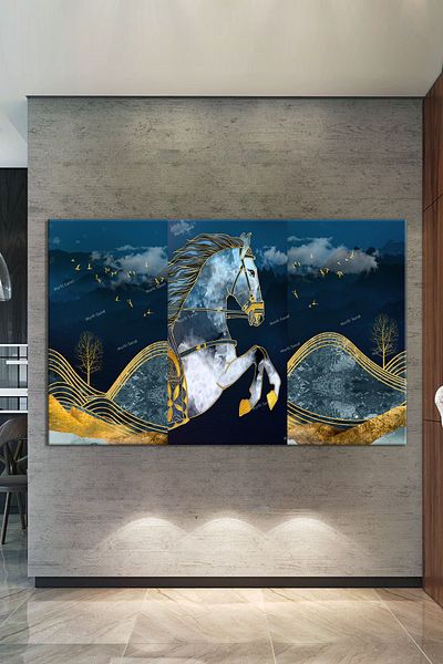Morfil Sanat Atölyesi Pictură artistică decorativă pe pânză Dream Dream Horse (este o singură pictură) 7 dimensiuni diferite