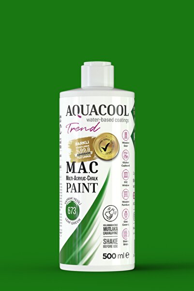 Aquacool Trend Su Bazlı Akrilik Boya 673 Yaprak Yeşili 500 ml