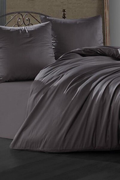 Class Antrasit Pamuk Saten Çift Kişilik Nevresim Takımı