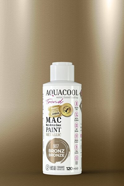 Aquacool Trend M.a.c Su Bazlı Akrilik Metalik Boya 907 Bronz 120 Ml