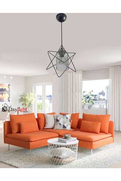 Etsylight Star Prizma One Glass Salon,mutfak Çocuk Odası Cam Avize