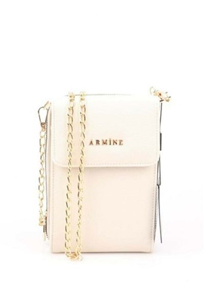 Armine 266 Model Women's Patterned Small Dress Shoulder Bag - Cream - Single Size