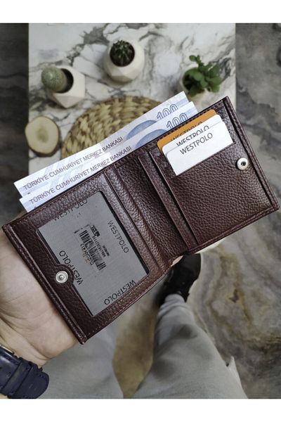 Westpolo Genuine Leather Unisex Wallet Card Holder with Coin Compartment