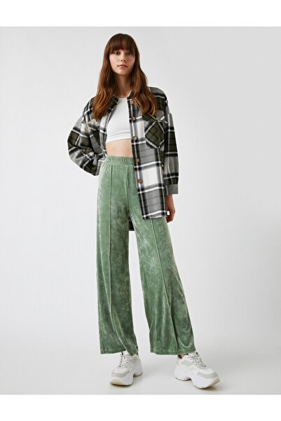 Koton Pantaloni de sport din catifea cu picioare largi