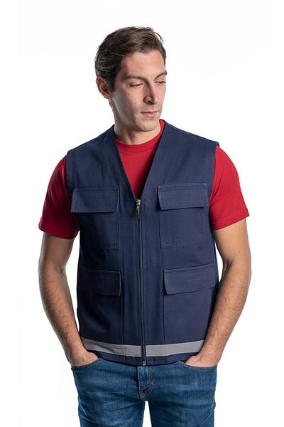 Şensel Navy Blue Reflective Γιλέκο -118e1645- Γιλέκο εργασίας-γιλέκο