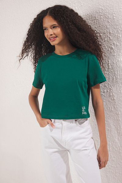 Trendyol Collection Emerald Green Forest T-Shirt Twoss23Ts00125