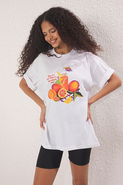 Trendyol Collection Ecru*001 Knitted T-Shirt Twoss25Ts00122