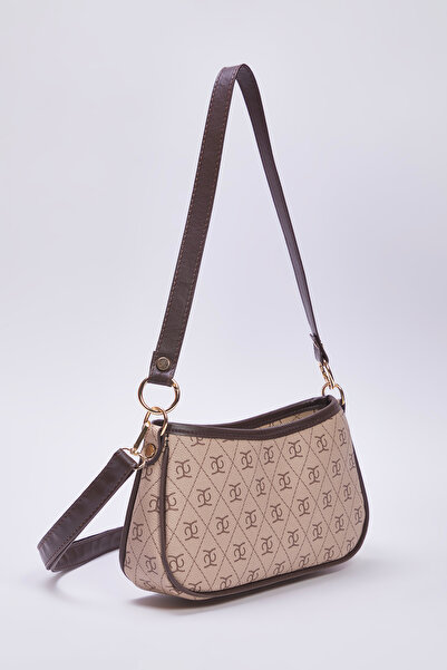 TRENDYOL SHOES Beige Patterned Adjustable Strap Women's Mini City Shoulder Bag Takss25Oc00057