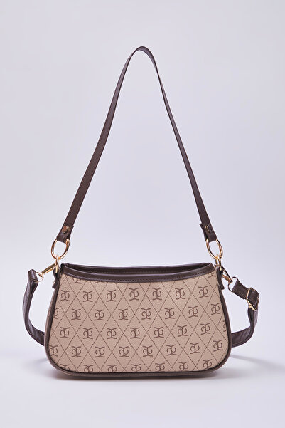 TRENDYOL SHOES Beige Patterned Adjustable Strap Women's Mini City Shoulder Bag Takss25Oc00057