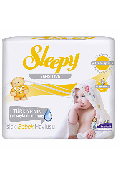 Sleepy مناديل مبللة للأطفال الحساسة 3x50 قطعة (4 قطع)