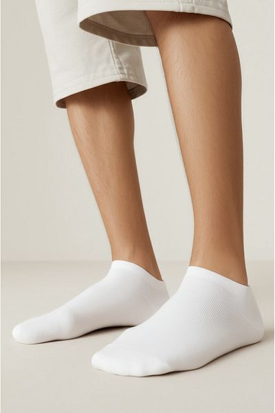 SME COLLECTİON Men's Bamboo White Socks Without Elastics 6 Pack Non-Tight Socks / No Sewing / Non-Tight / Good Quality