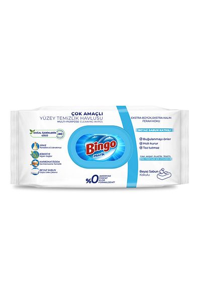 Bingo White Soap Surface Cleaning Towel 96 Pieces